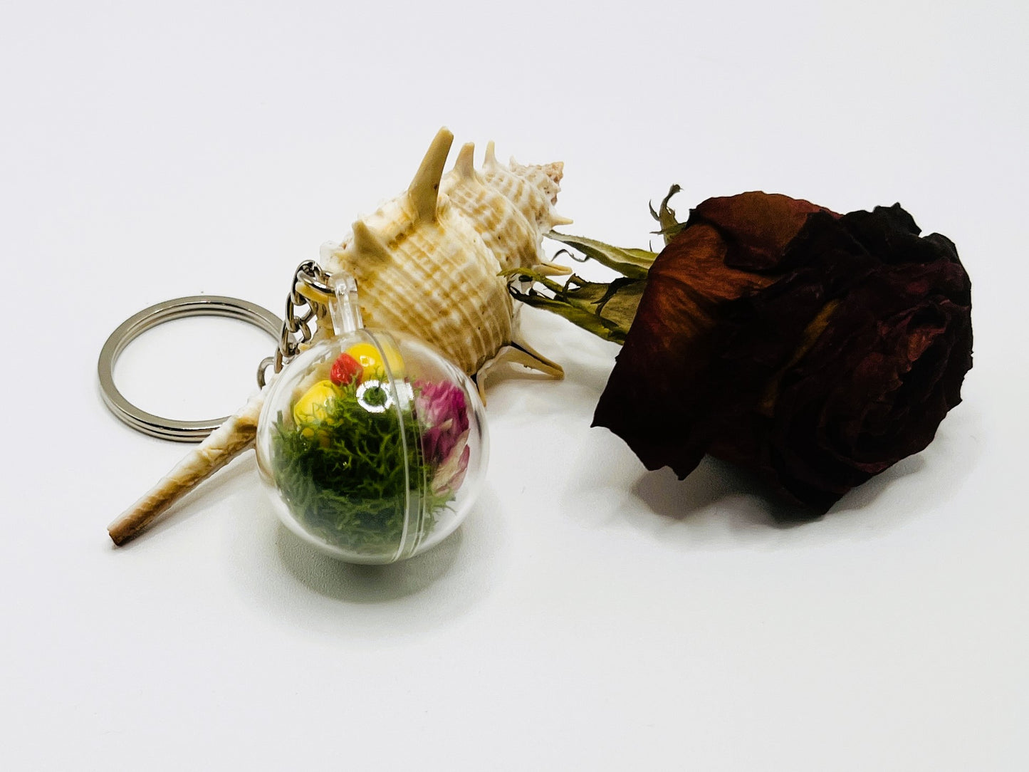 Floral Lucky Ducky Terrarium Keychain
