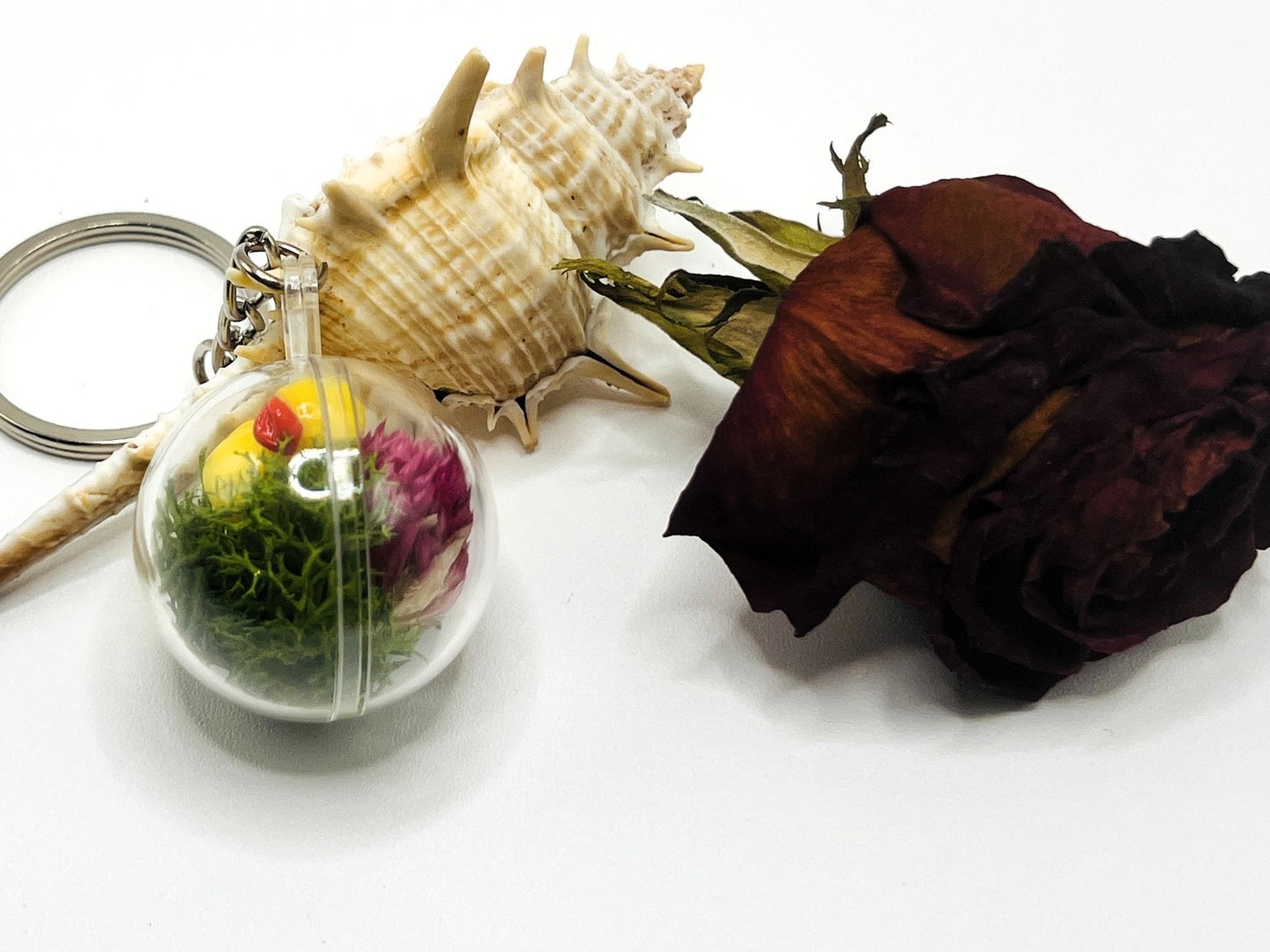 Floral Lucky Ducky Terrarium Keychain