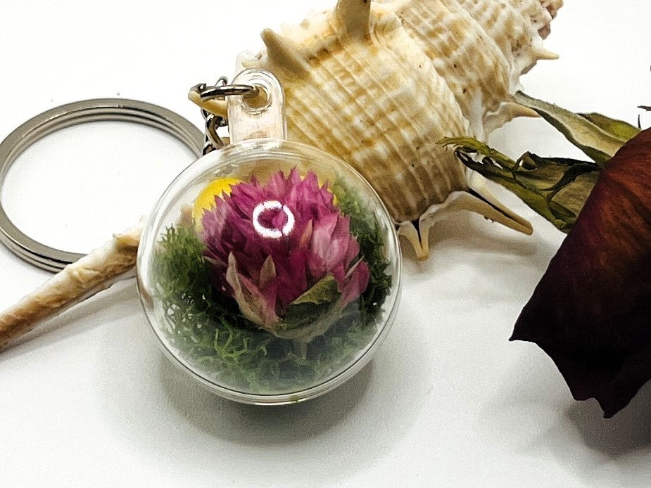 Floral Lucky Ducky Terrarium Keychain