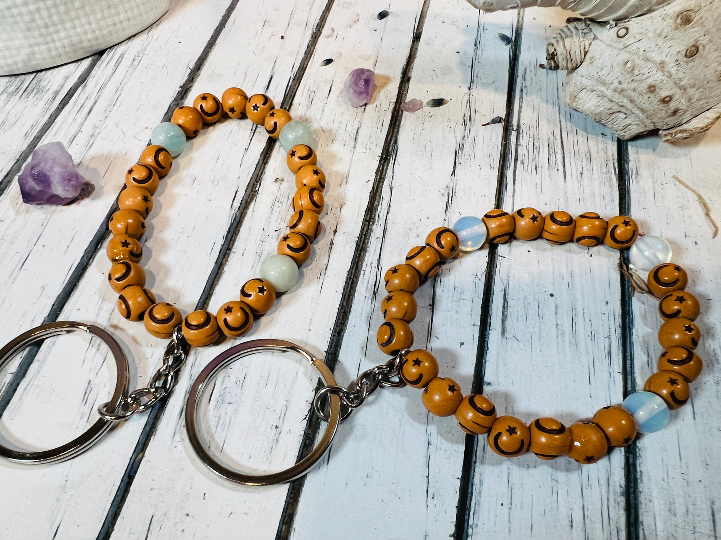 Crescent Moon Keychain Wristlet