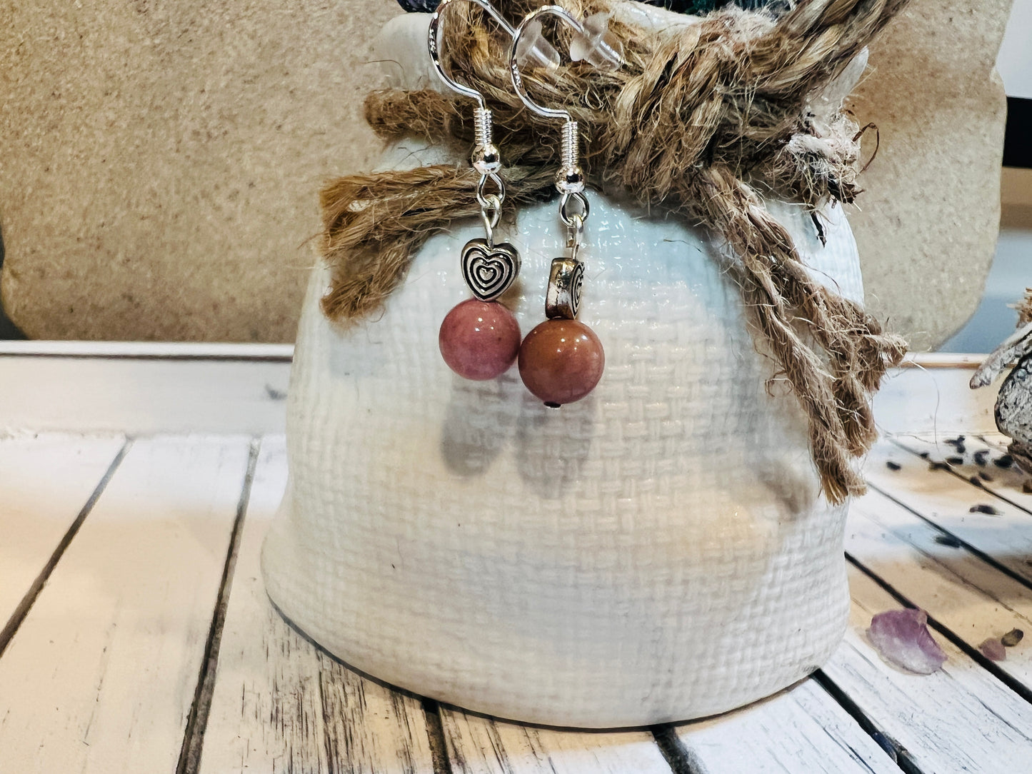 Rhodochrosite Drop Earrings