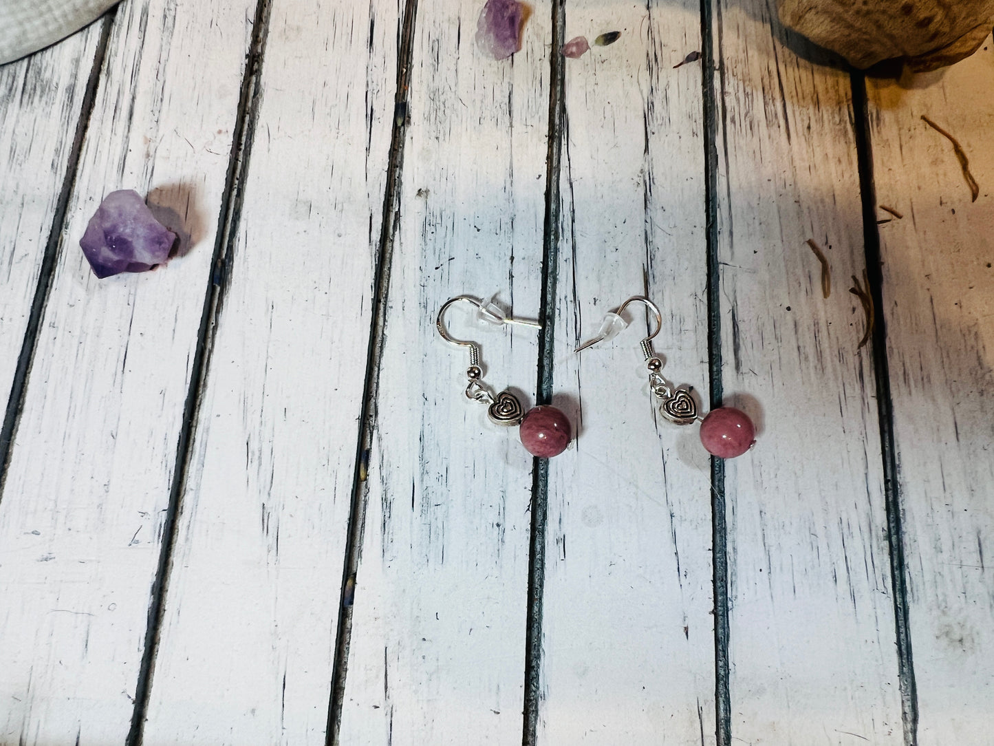 Rhodochrosite Drop Earrings