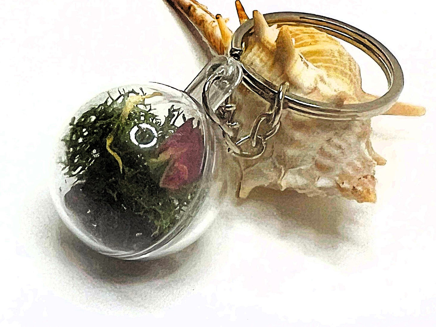 Garnet Rose Terrarium Keychain