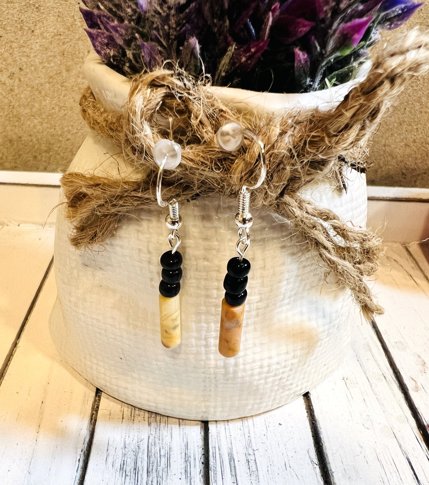 Minimalist Dangle Seed Bead Earrings