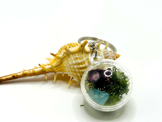 Aquamarine Terrarium Keychain