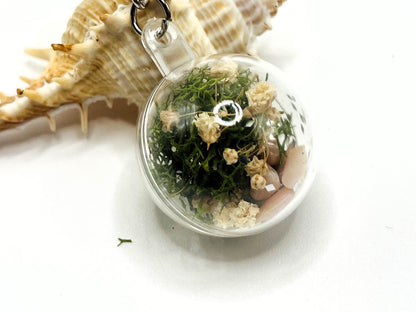 Baby's Breath Terrarium Keychain