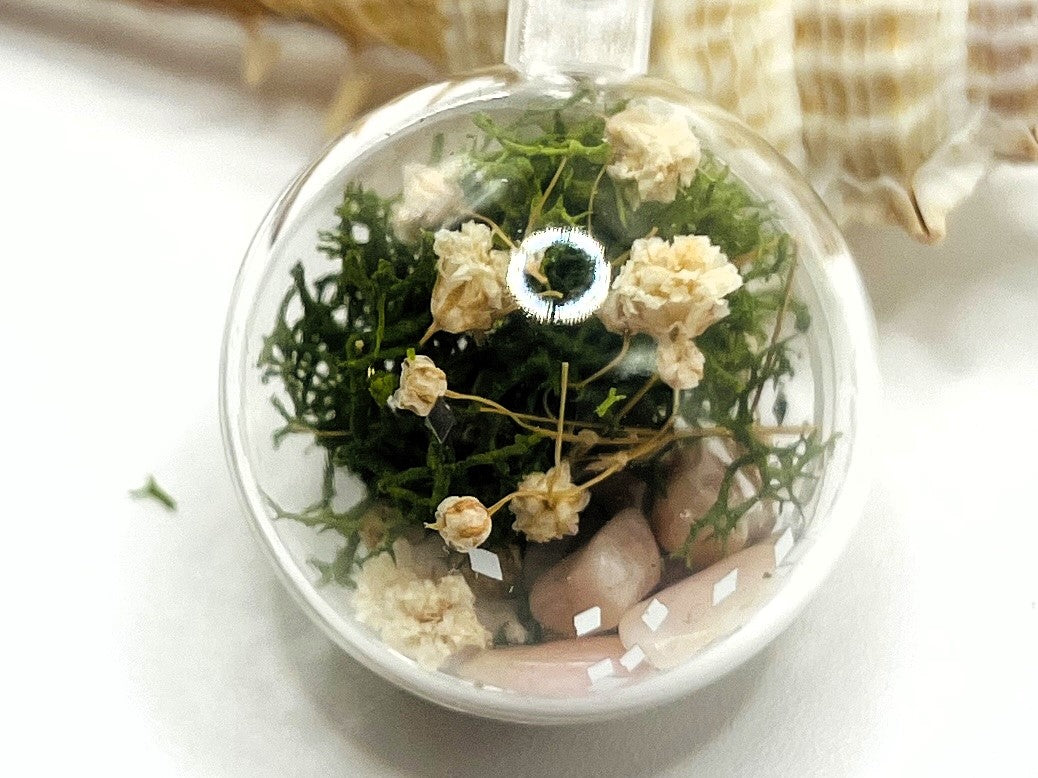 Baby's Breath Terrarium Keychain