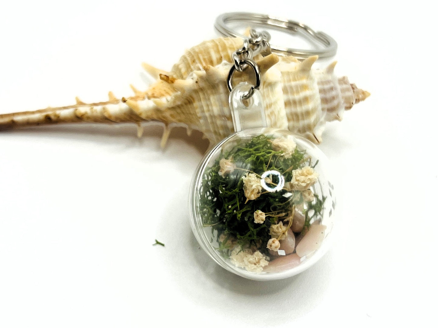 Baby's Breath Terrarium Keychain