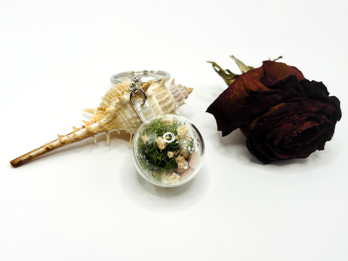 Baby's Breath Terrarium Keychain