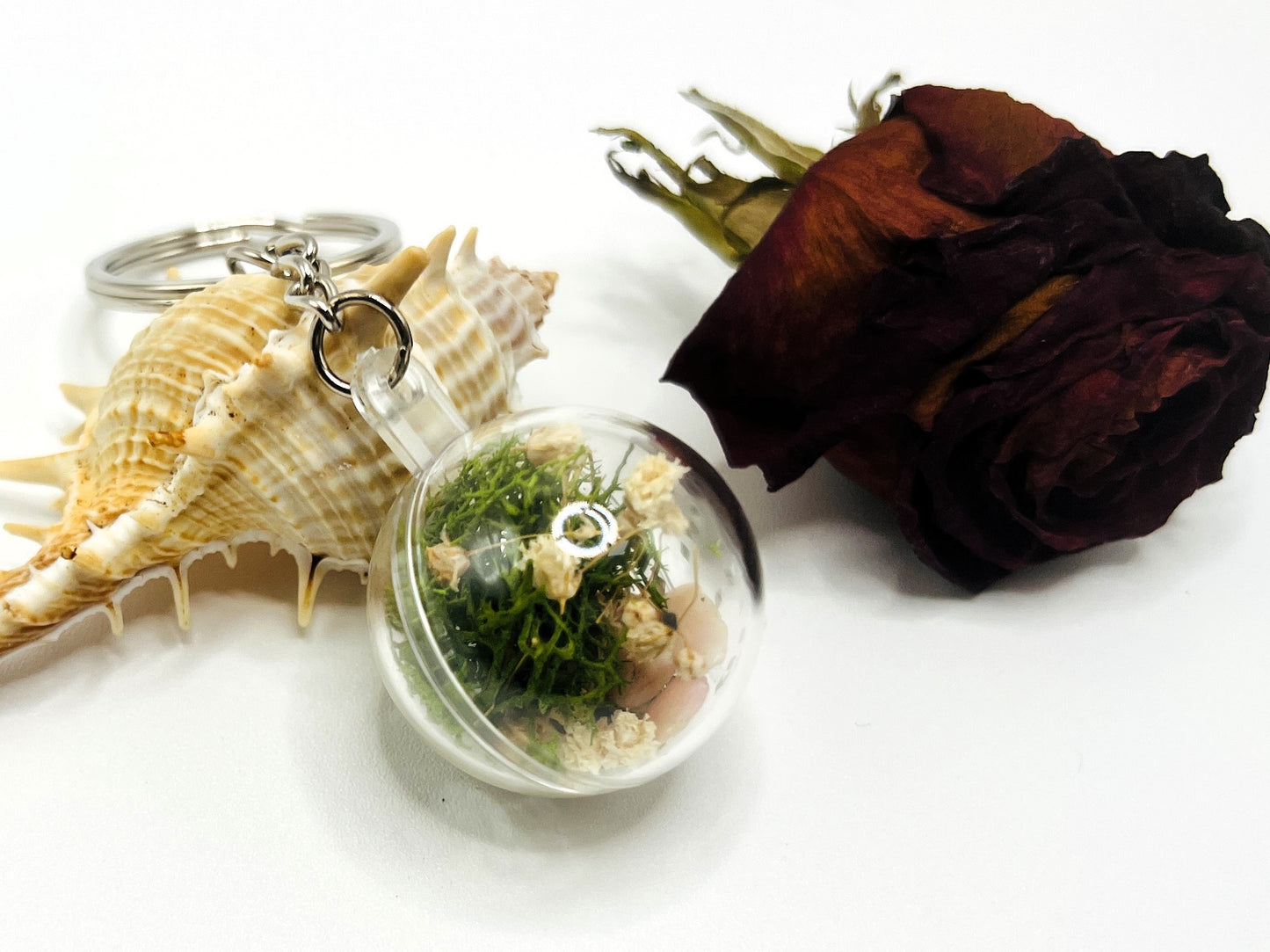 Baby's Breath Terrarium Keychain