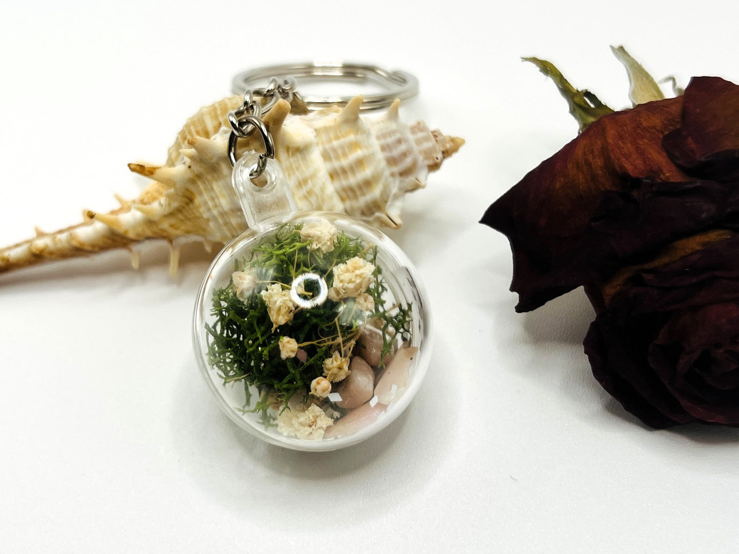 Baby's Breath Terrarium Keychain