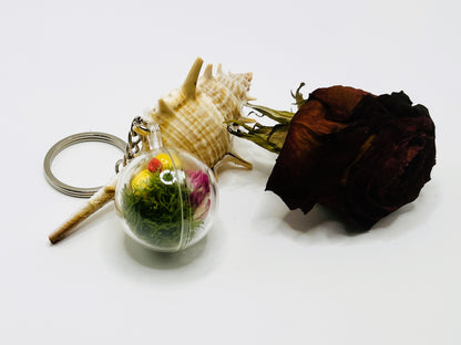 Floral Lucky Ducky Terrarium Keychain