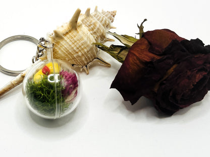 Floral Lucky Ducky Terrarium Keychain