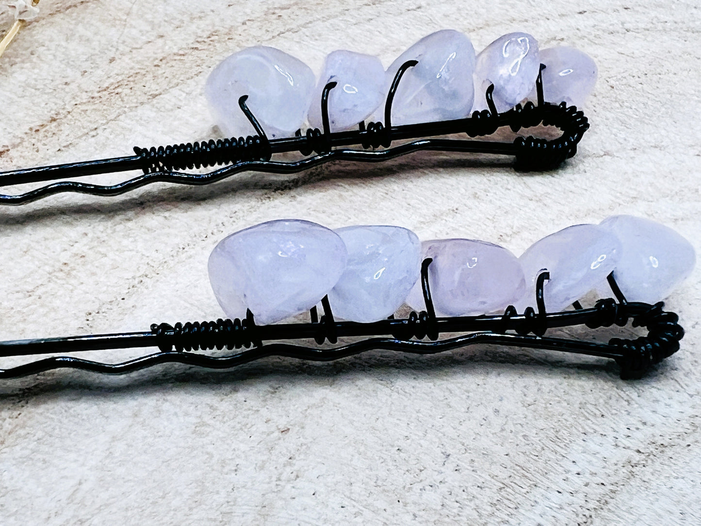 Rose Quartz Bobby Pin Set | Pagan Hair Accessories