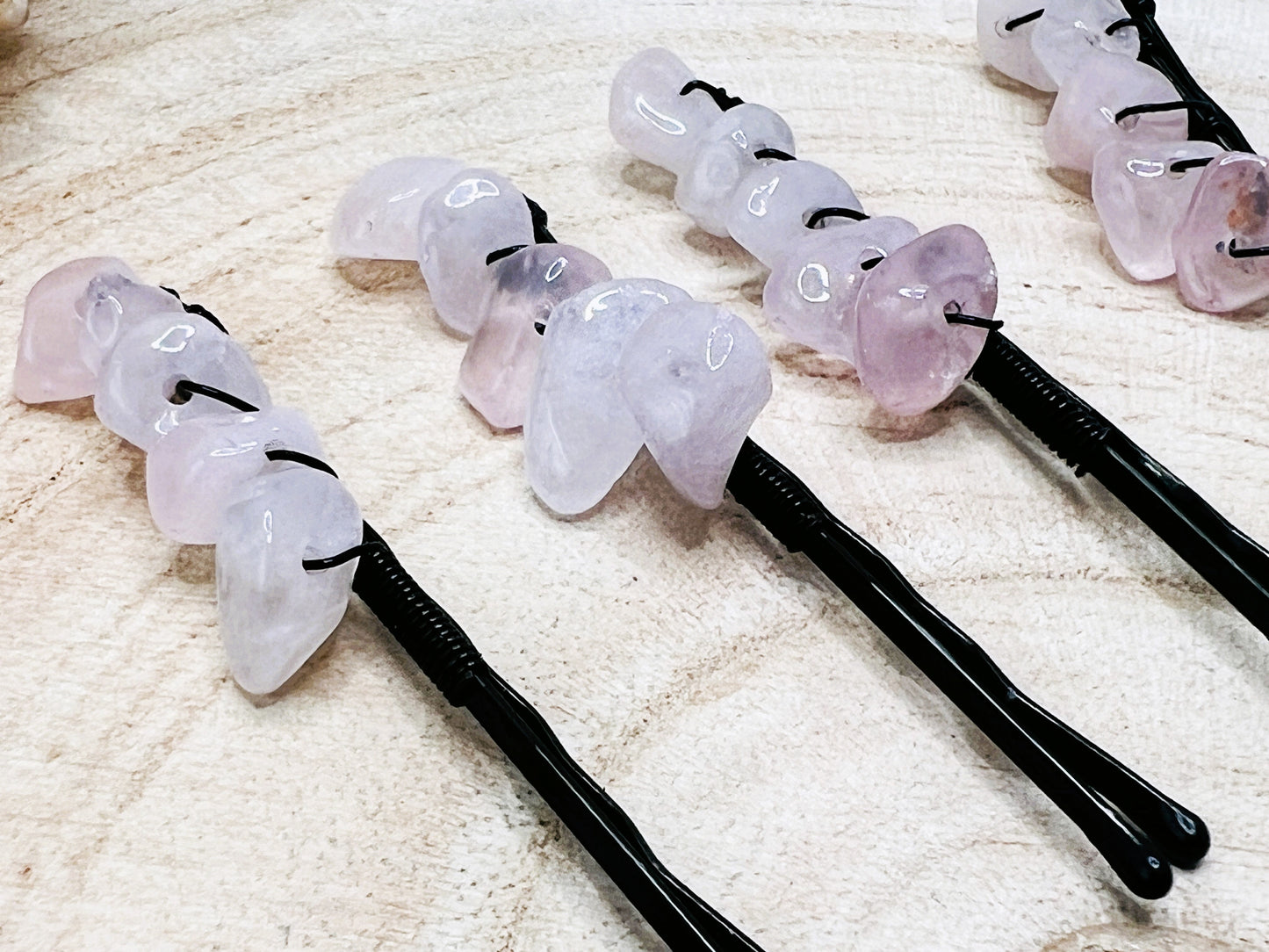 Rose Quartz Bobby Pin Set | Pagan Hair Accessories