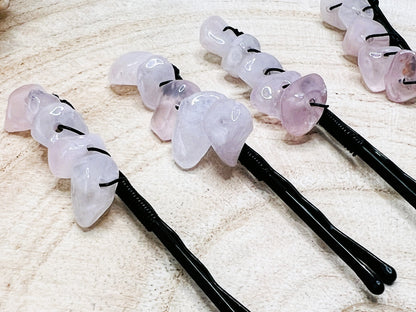 Rose Quartz Bobby Pin Set | Pagan Hair Accessories