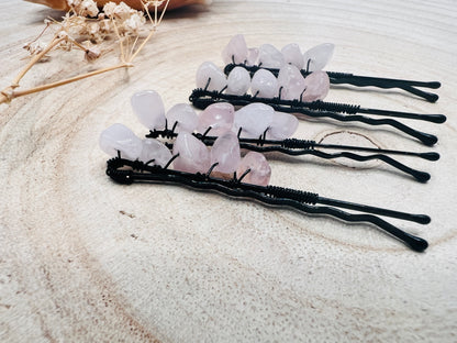 Rose Quartz Bobby Pin Set | Pagan Hair Accessories