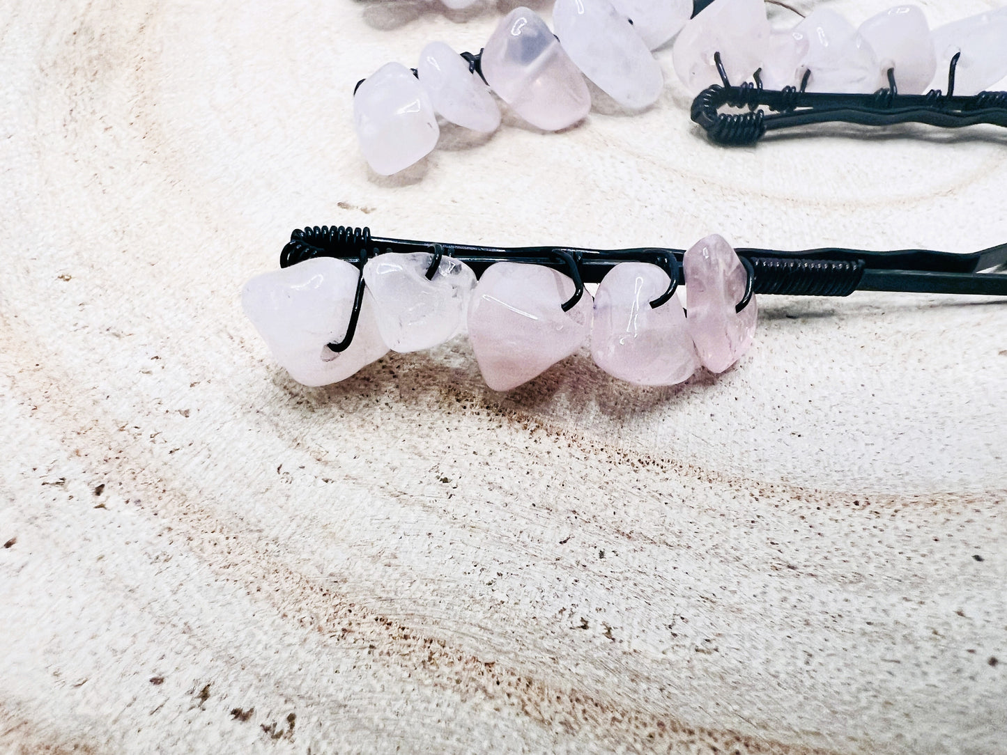 Rose Quartz Bobby Pin Set | Pagan Hair Accessories