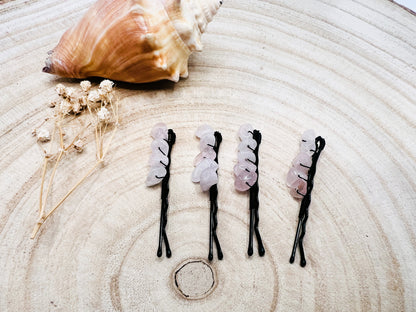 Rose Quartz Bobby Pin Set | Pagan Hair Accessories