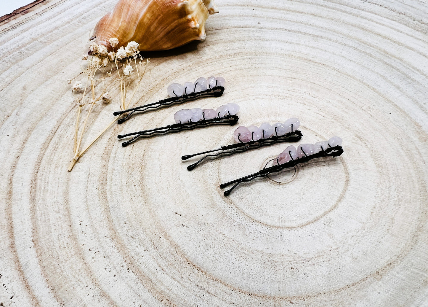 Rose Quartz Bobby Pin Set | Pagan Hair Accessories