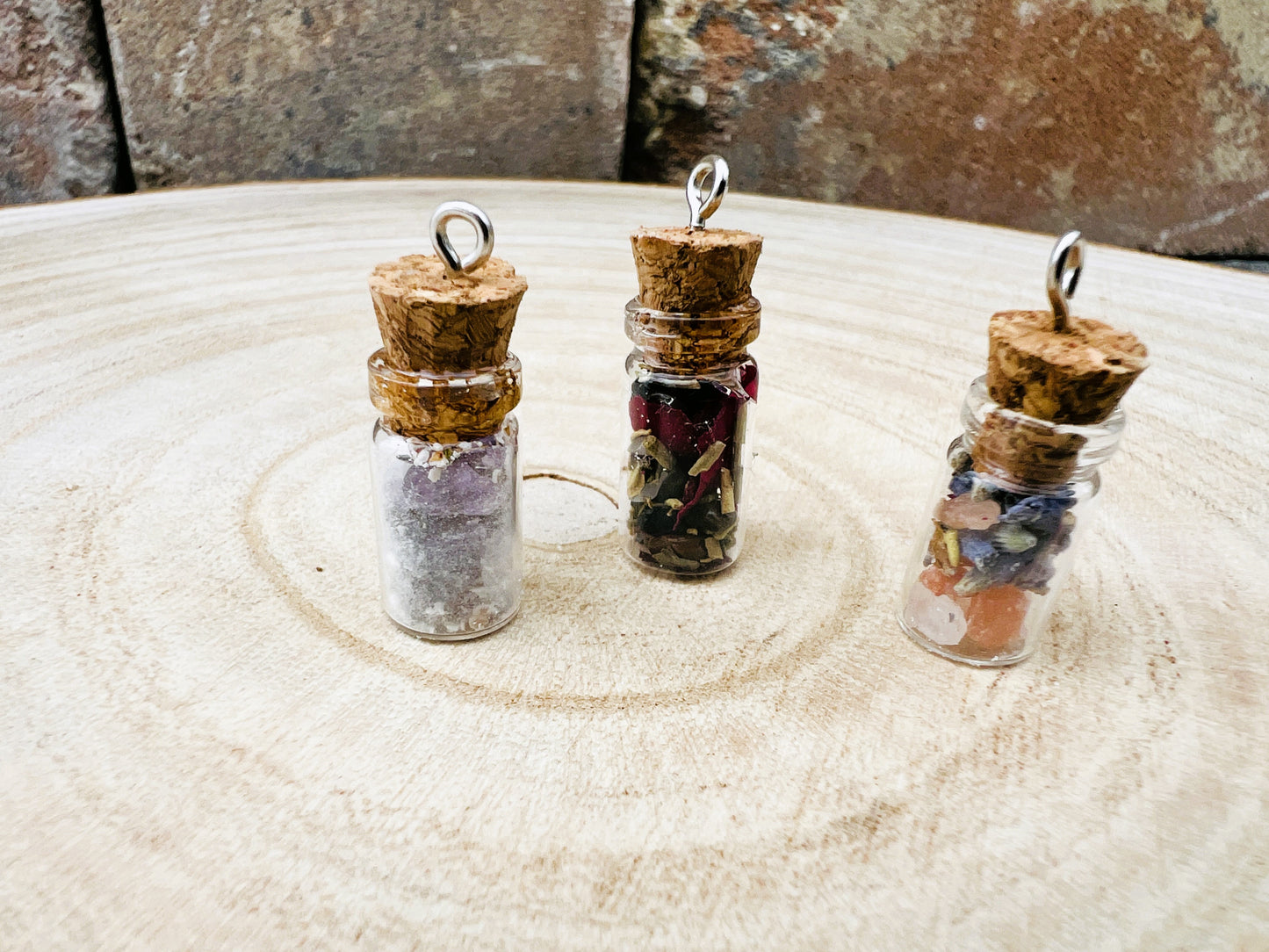 Random Mix Herbal Jar Necklace | Mini Spell Jar