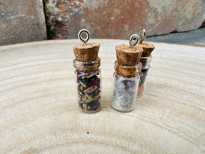 Random Mix Herbal Jar Necklace | Mini Spell Jar