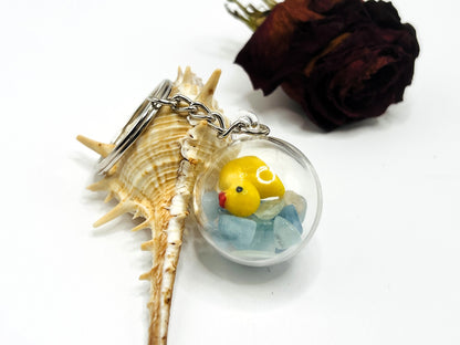 Aquamarine Lucky Ducky Keychain