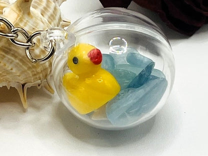 Aquamarine Lucky Ducky Keychain