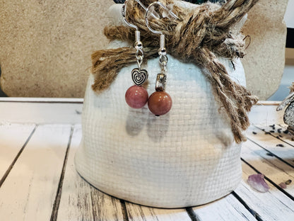 Rhodochrosite Drop Earrings