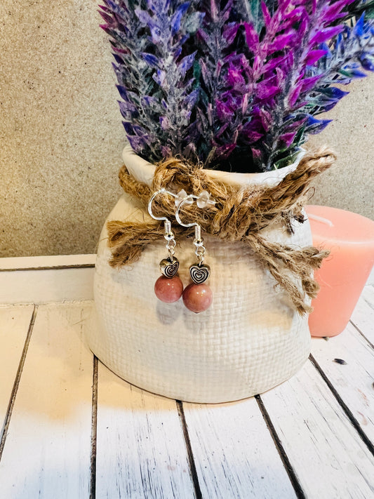 Rhodochrosite Drop Earrings