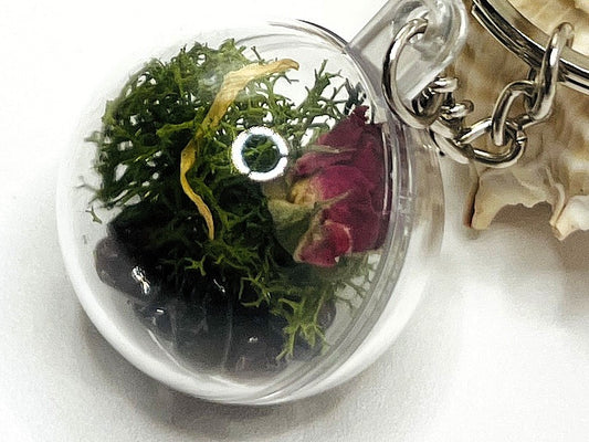 Garnet Rose Terrarium Keychain