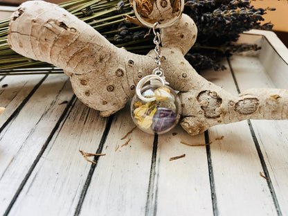 Crescent Moon Terrarium Keychain