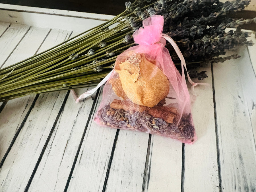 Enigmatic Pink Herbal Sachet: A Pagan-Inspired Aromatic Blend