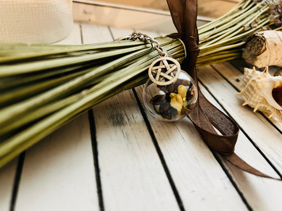 Pentacle Herbal Keychain