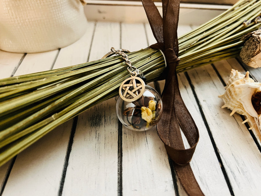 Pentacle Herbal Keychain